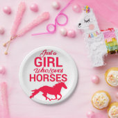 Assiettes En Carton Cherry Red Juste Une Fille Qui Aime Les Chevaux (Fête)