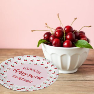 Assiettes En Carton Cherry Sweet Anniversaire