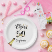 Assiettes En Carton CHERS D'Anniversaire À # ANNÉES Black Gold Script (Fête)