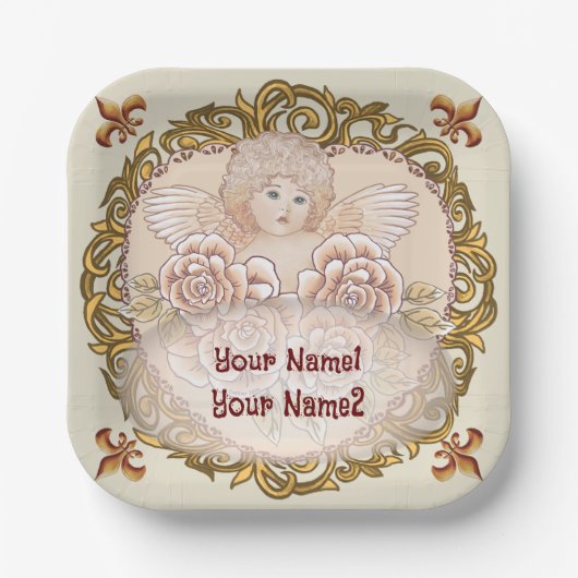Assiettes En Carton Cherub Angel Heart (Recto)