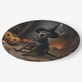 Assiettes En Carton Chesapeake Bay Terrier Citrouille Halloween effray (Angle)