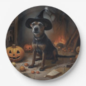 Assiettes En Carton Chesapeake Bay Terrier Citrouille Halloween effray (Devant)