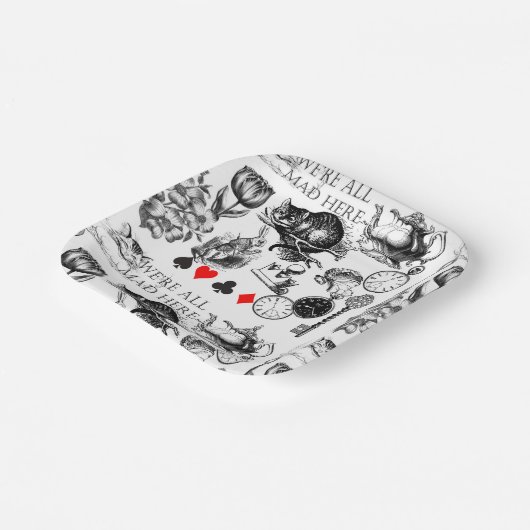 Assiettes En Carton Cheshire Chat classique alice au merveilleux fou (Angulaire)