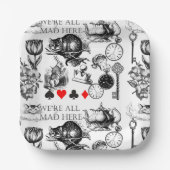 Assiettes En Carton Cheshire Chat classique alice au merveilleux fou (Recto)