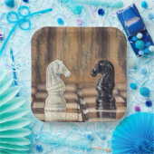 Assiettes En Carton Chess Knights Chess Board (Fête)