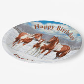 Assiettes En Carton Chestnut Pinto Sorrel Peinture Quarter Chevaux Dan (Angle)