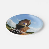 Assiettes En Carton Cheval à dents bleues (Angle)