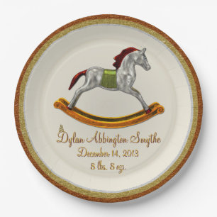 Assiettes En Carton Cheval à rocher bébé (Personnalisé)