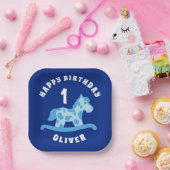 Assiettes En Carton Cheval à rocher Blue Boy fête d'anniversaire (Fête)