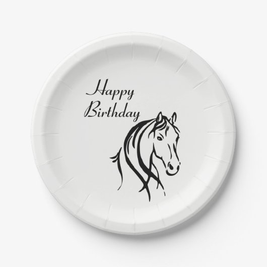Assiettes En Carton Cheval Animal Thème Anniversaire (Devant)