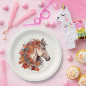Assiettes En Carton Cheval Automne Élégant Moderne Equestre Thanksgivi (Fête)