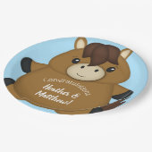 Assiettes En Carton Cheval Baby shower Blue Boy (Angle)