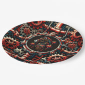 Assiettes En Carton Cheval chinois de Nouvel An Steampunk (Angle)