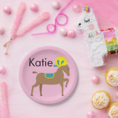 Assiettes En Carton Cheval de bande dessinée mignon éditable de la fil (Fête)