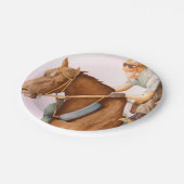 Assiettes En Carton Cheval de course et Jockey (Angle)