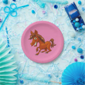 Assiettes En Carton Cheval de dessin amusant (Fête)