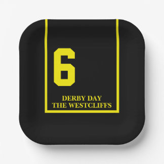Assiettes En Carton Cheval de fête personnalisé Derby 6 Noir