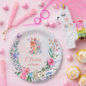 ASSIETTES EN CARTON CHEVAL DE FLEURS B1 (Fête)