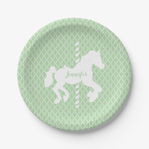 Assiettes En Carton Cheval de manège motif vos couleurs