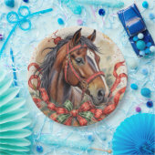 Assiettes En Carton Cheval de Noël (Fête)
