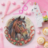 Assiettes En Carton Cheval de Noël (Fête)