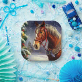 Assiettes En Carton Cheval de Noël 1 (Fête)
