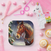 Assiettes En Carton Cheval de Noël 1 (Fête)