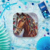 Assiettes En Carton Cheval de Noël 2 (Fête)