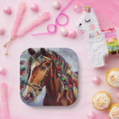 Assiettes En Carton Cheval de Noël 2 (Fête)
