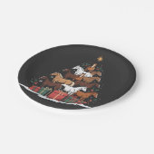 Assiettes En Carton Cheval en forme d'arbre de Noël Equine Noël (Angle)