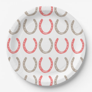 Assiettes En Carton Cheval équestre à thème Chaussures Motif