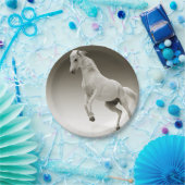 Assiettes En Carton Cheval Equestre Blanc Mare (Fête)