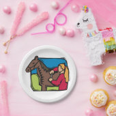 Assiettes En Carton Cheval Et Ferme Fille (Fête)