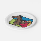 Assiettes En Carton Cheval Et Ferme Fille (Angle)