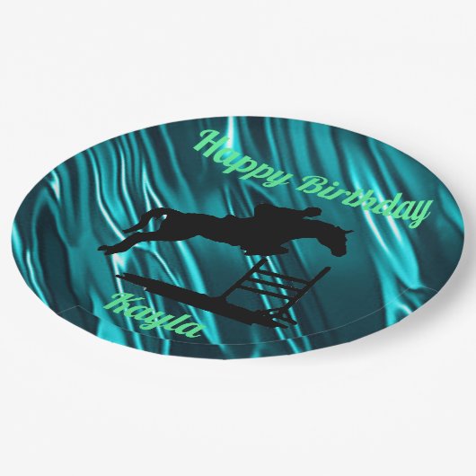 Assiettes En Carton Cheval fille (Angle)