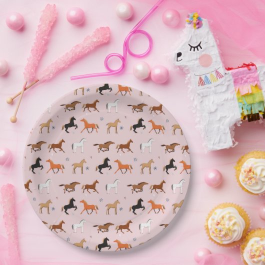 Assiettes En Carton Cheval Imprimer Motif, Femmes & Filles Enfant, Fem (Fête)