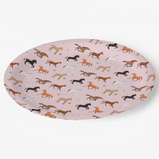 Assiettes En Carton Cheval Imprimer Motif, Femmes & Filles Enfant, Fem (Angle)