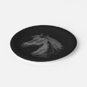 Assiettes En Carton Cheval : Noir (Angle)