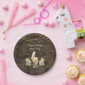 Assiettes En Carton Cheval personnalisé, Fleurs Bois rustique Annivers (Fête)