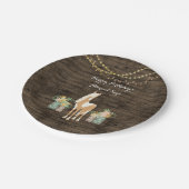 Assiettes En Carton Cheval personnalisé, Fleurs Bois rustique Annivers (Angle)