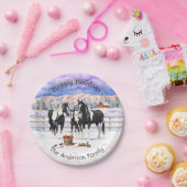 Assiettes En Carton Cheval Pinto Quarter Noir Chevaux Paint Chevaux Da (Fête)