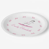 Assiettes En Carton Cheval rocheux rose et blanc (Angle)