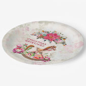 Assiettes En Carton Cheval rocheux victorien et Poinsettia Noël (Angle)