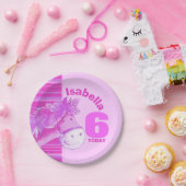 Assiettes En Carton Cheval rose aquarelle fête d'anniversaire (Fête)