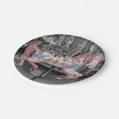 Assiettes En Carton Cheval rose de carrousel (Angle)