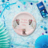 Assiettes En Carton Cheval rose Fleur Plaques Papier Anniversaire (Fête)