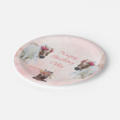 Assiettes En Carton Cheval rose Fleur Plaques Papier Anniversaire (Angle)