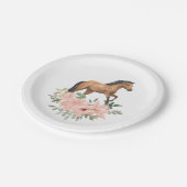 Assiettes En Carton Cheval rose Floral fête d'anniversaire (Angle)