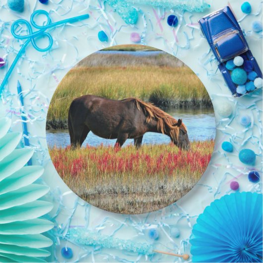 Assiettes En Carton Cheval Sauvage Manger Dans Les Plaques De Papier S (Fête)