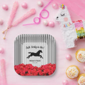Assiettes En Carton Cheval Silhouette Red Roses Derby Party (Fête)